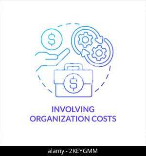Involving organization costs blue gradient concept icon Stock Vector