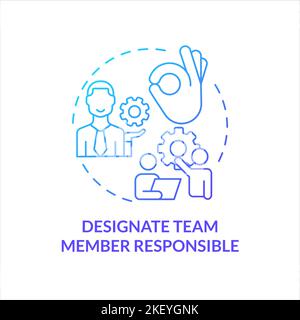 Designate team member responsible blue gradient concept icon Stock Vector
