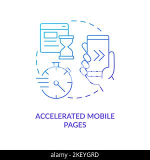 Accelerated mobile pages blue gradient concept icon Stock Vector