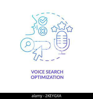Voice search optimization blue gradient concept icon Stock Vector