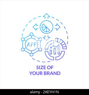 Size of your brand blue gradient concept icon Stock Vector