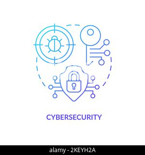 Cybersecurity blue gradient concept icon Stock Vector