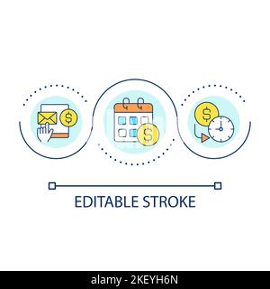 Paid usage period loop concept icon Stock Vector