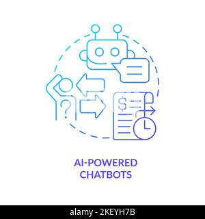 AI powered chatbots blue gradient concept icon Stock Vector
