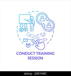 Conduct training session blue gradient concept icon Stock Vector