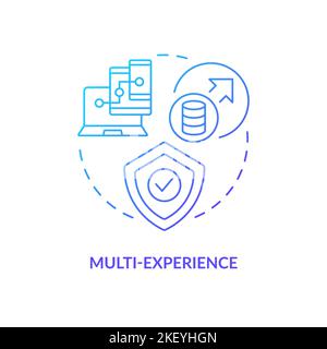 Multi experience blue gradient concept icon Stock Vector