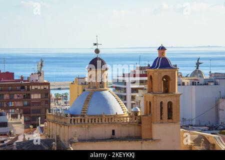 View of the picturesque quarter of Santa Cruz in Alicante city, Spain Stock Photo