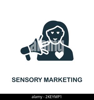 Sensory Marketing icon. Monochrome simple Neuromarketing icon for templates, web design and infographics Stock Vector