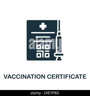 Vaccination Certificate icon. Monochrome simple New Normality icon for templates, web design and infographics Stock Vector