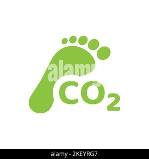 Co2 footprint vector icon. Carbon dioxide emissions filled symbol. Stock Vector