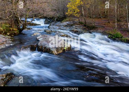 Aira High Force Waterfall near Ullswater in The Lake District, Cumbria. Stock Photo