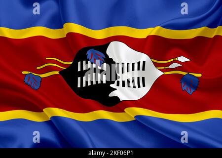 national flag of Swaziland Eswatini Stock Photo