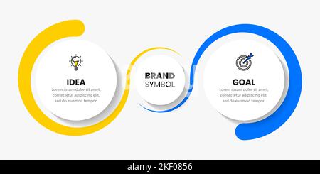 Infographic template with icons and 2 options or steps. Can be used for workflow layout, diagram, banner, webdesign. Vector illustration Stock Vector
