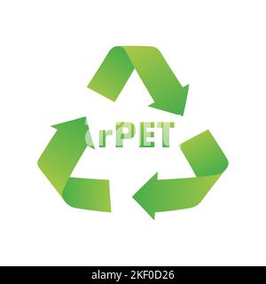 100 recycled materials. rPet standard sign, label. Vector stock illustration. Stock Vector