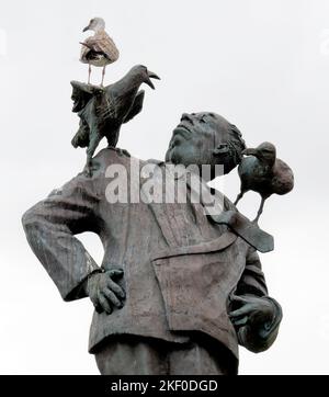 Statue of Alfred Hitchcock, Dinant, France Stock Photo