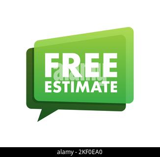 Free estimates. sign, label. Vector stock illustration. Stock Vector