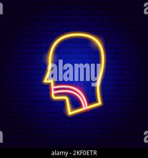 Trachea Neon Sign Stock Vector