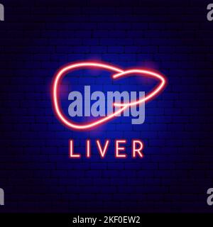 Liver Neon Label Stock Vector