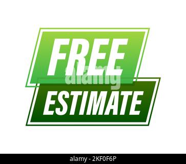 Free estimates. sign, label. Vector stock illustration. Stock Vector