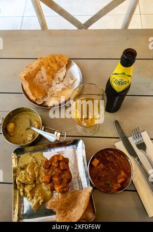 Indian meal at Mowgli in Liverpool Stock Photo