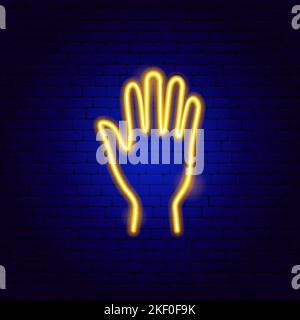 Hand Neon Sign Stock Vector