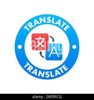 Online language translator concept. Translator icon. Vector stock illustration. Stock Vector