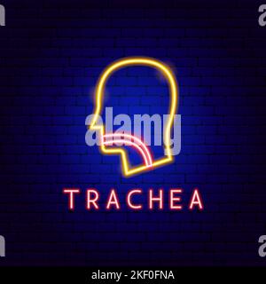 Trachea Neon Label Stock Vector