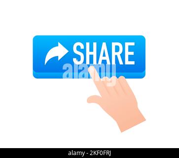 Share button, great design for any purposes. White background. Cartoon vector illustration. Arrow vector icon Stock Vector