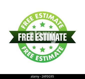 Free estimates. sign, label. Vector stock illustration. Stock Vector