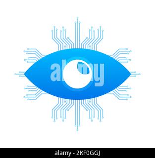 Machine vision sign, label. Vector stock illustration. Stock Vector