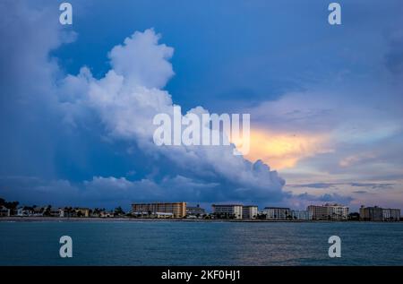 Storm clouds over Gulf coast town of Venice Florida USA Stock Photo