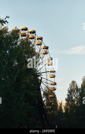 Chernobyl Ferries Wheel fairground - Autumn in Pripyat, Ukraine Stock Photo