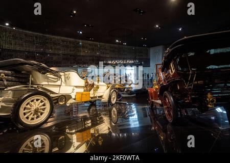 early 20th century gallery, Mercedes Benz Museum, Stuttgart, Germany Stock Photo