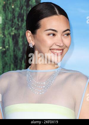 Los Angeles, California, United States. November 14, 2022,  English actress Jessica Henwick wearing a Tory Burch dress arrives at the Los Angeles Premiere Of Netflix's 'Glass Onion: A Knives Out Mystery' held at the Academy Museum of Motion Pictures on November 14, 2022 in Los Angeles, California, United States. (Photo by Xavier Collin/Image Press Agency/NurPhoto) Credit: NurPhoto/Alamy Live News Stock Photo