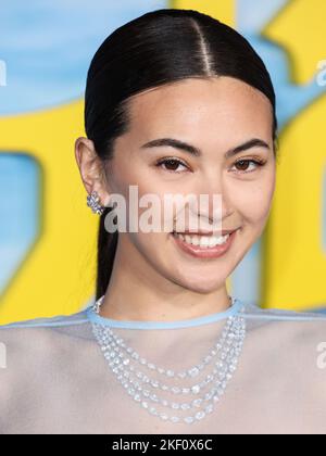 Los Angeles, California, United States. November 14, 2022, English actress Jessica Henwick wearing a Tory Burch dress arrives at the Los Angeles Premiere Of Netflix's 'Glass Onion: A Knives Out Mystery' held at the Academy Museum of Motion Pictures on November 14, 2022 in Los Angeles, California, United States. (Photo by Xavier Collin/Image Press Agency/NurPhoto) Credit: NurPhoto/Alamy Live News Stock Photo