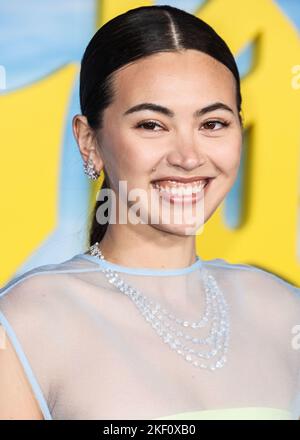 English actress Jessica Henwick wearing a Tory Burch dress arrives at the Los Angeles Premiere Of Netflix's 'Glass Onion: A Knives Out Mystery' held at the Academy Museum of Motion Pictures on November 14, 2022 in Los Angeles, California, United States. (Photo by Xavier Collin/Image Press Agency/NurPhoto) Credit: NurPhoto/Alamy Live News Stock Photo