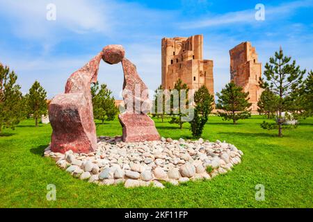 Ak-Saray or Ak Saray Palace in the city of Shahrisabz in Uzbekistan Stock Photo