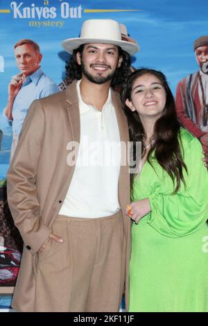 November 14, 2022, Los Angeles, CA, USA: LOS ANGELES - NOV 14:  Xolo Mariduena, sister Oshun Ramirez at the ''Glass Onion - A Knives Out Mystery'' Premiere at Motion Picture Academy Museum on November 14, 2022 in Los Angeles, CA (Credit Image: © Kay Blake/ZUMA Press Wire) Stock Photo