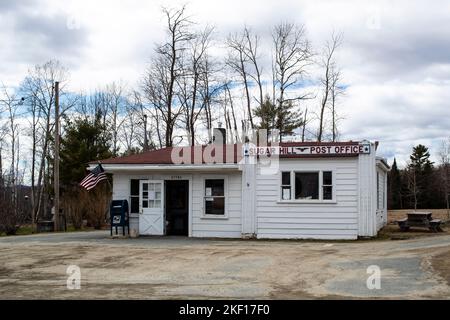 Sugar Hill is a tiny town in Northern NH. The name Sugar Hill, comes from the large amount of Sugar Maple trees town wide. Very small post office thes Stock Photo