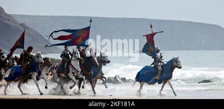 Filming a scene from Snow White And The Huntsman released in June 2012 on Marloes Beach Pembrokeshire. Stock Photo