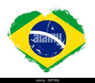 Brazil flag in the shape of a heart. 11659344 PNG