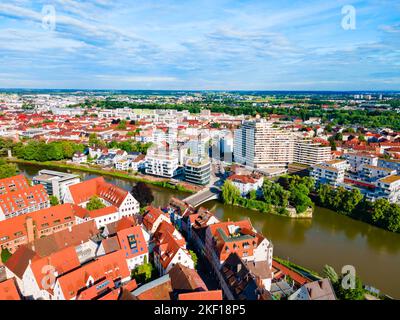 Ulm city aerial panoramic view in Germany Stock Photo