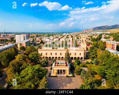 The Joseph Stalin Museum aerial panoramic view in Gori, Georgia. Museum is dedicated to the life of Joseph Stalin, the leader of the Soviet Union, who Stock Photo