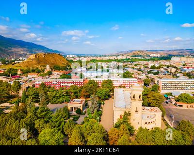 The Joseph Stalin Museum aerial panoramic view in Gori, Georgia. Museum is dedicated to the life of Joseph Stalin, the leader of the Soviet Union, who Stock Photo