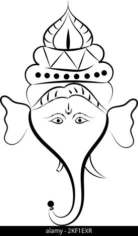 Drawing Sketch Lord Vinayaka Ganesha Creative Outline Editable Vector  Illustration Stock Vector by ©manjunaths88@gmail.com 417505152