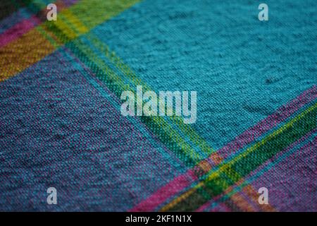 crumpled linen background geometric pattern with rectangles and lines. Stock Photo