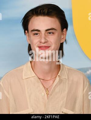 Jaeden Martell attends the premiere of "Knives Out" at Regency Village