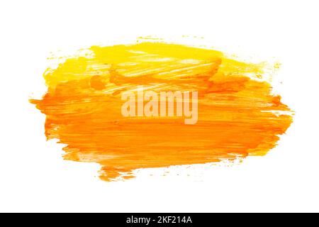 Abstract artistic acrylic color brush stroke. Isolated on white background. Stock Photo