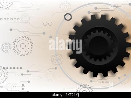Gears mechanical hardware technology engineering industrial abstract background pattern vector illustration Stock Vector