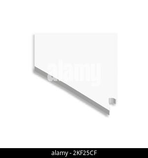 Nevada, state of USA - white vector 3D map of country area. Stock Vector